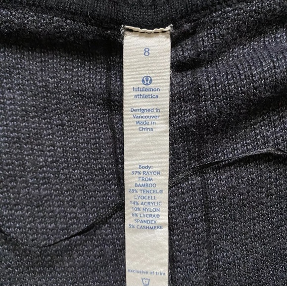 Lululemon 8 Transformation Cardigan Black Gray Reversible Pocket Open Front, I - Picture 4 of 7